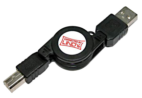 Aufrollbares USB 2.0 Typ A/B Kabel