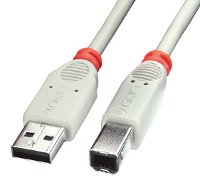 USB 2.0 Kabel Typ A/B hellgrau, 0,5m