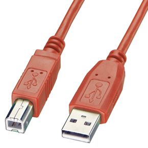 USB 2.0 Kabel Typ A/B, rot, 2m