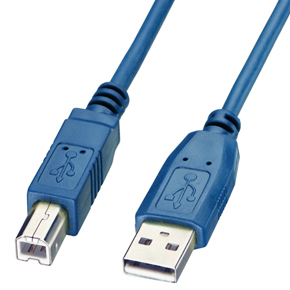 USB 2.0 Kabel Typ A/B, blau, 2m