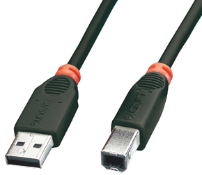 USB 2.0 Kabel Typ A/B schwarz, 0,5m