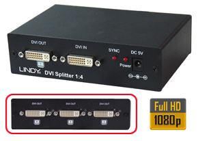 DVI & HDTV Splitter 1:4 HD-Ready