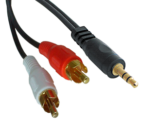 Audio-Adapterkabel, Stereo, Cinch an 3,5mm Klinke, Stecker/Steck