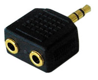 Audioadapter, Stereo, 3,5mm Klinkenstecker an 2 x Klinkenbuchse