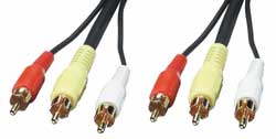 Audio-Video-Kabel, 3 Cinchstecker/-stecker, 1m