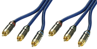 Premium Gold Component Video-Kabel (RGB), 75 Ohm, 0,5m