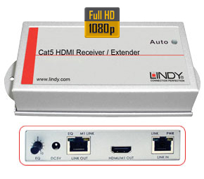 HDMI Cat.5/6 Extender Receivereinheit 50m mit Kaskadierausgang