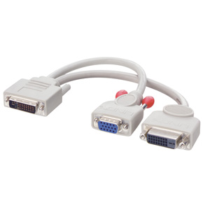 DVI-I (M) -> DVI-D (F) + VGA (F) Monitor Splitter Kabel