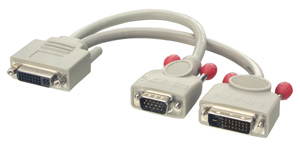 DVI-I -> DVI-D + VGA Monitor Splitter Kabel