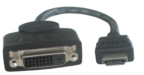 HDMI Stecker / DVI-D Buchse Adapterkabel  0.2m
