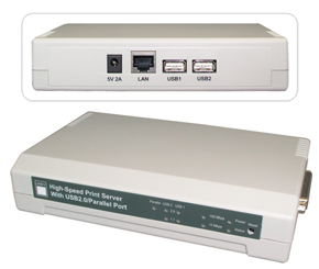 USB2.0 + Parallel LAN Print Server 10/100