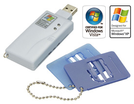 USB Smart Card- & Chipkarten-Leser mit SIM-Kartenadapter