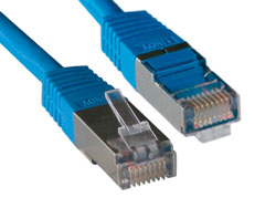 FTP Patch-Kabel Cat. 5E, blau, 0,3 m - GIGABIT