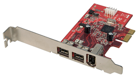 FireWire 800 Karte, 3 Ports, PCIe
